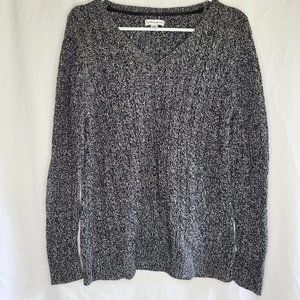 Croft & Barrow Black White Cable Knit Sweater